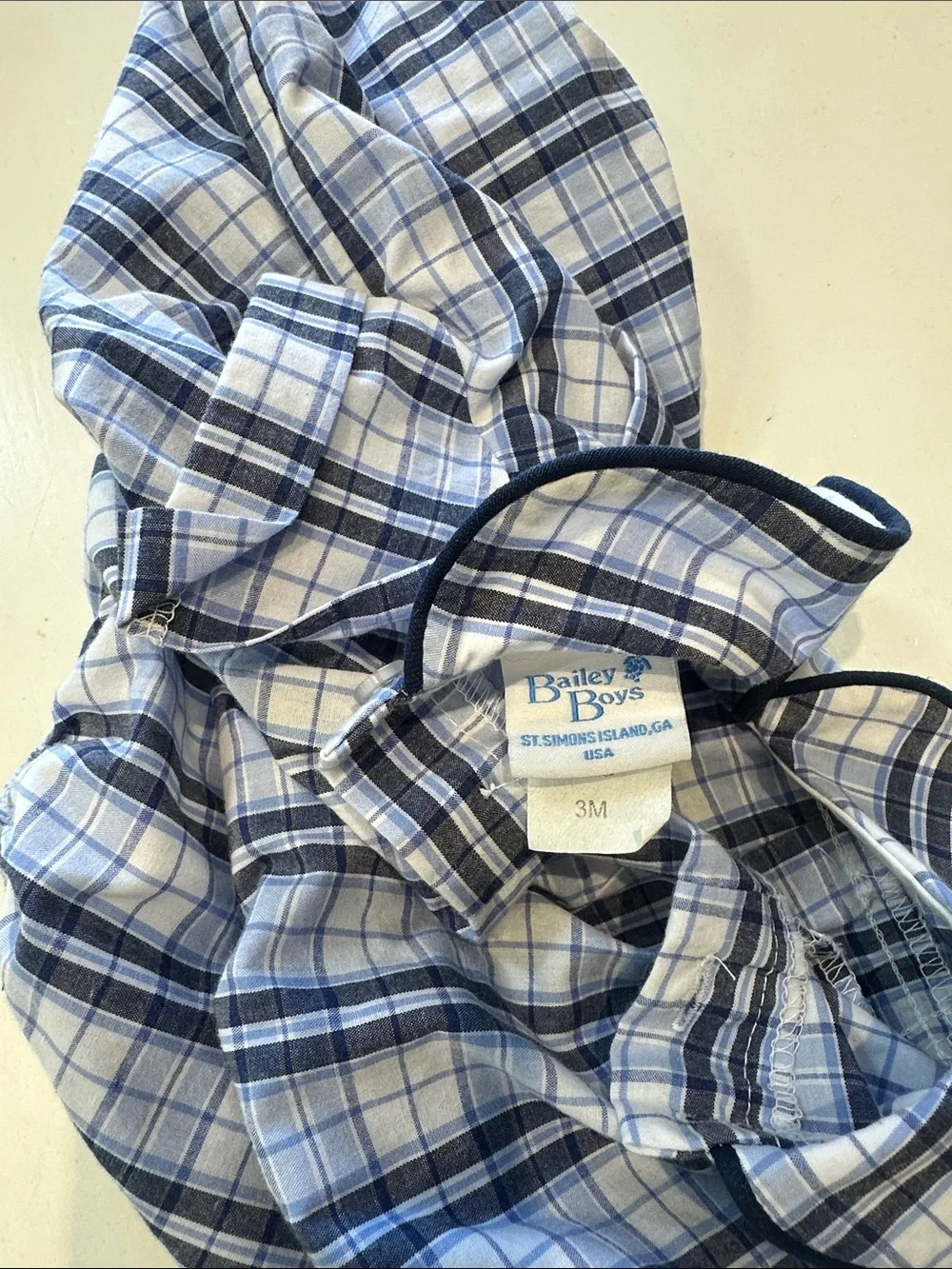 Blue Plaid Baby One-Piece Romper